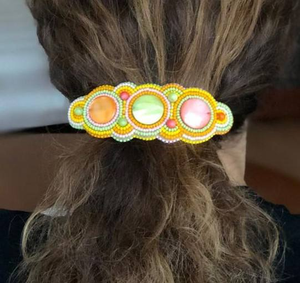 Barrette à cheveux brodée en forme de cœur avec perles de verre, pince à cheveux pour tenue de soirée, accessoire de mode moderne - Product Image 3