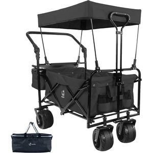 Carrello Pieghevole con Tettuccio Rimovibile, Grandi Ruote All-Terrain con Freno per Uso Intensivo e Applicazioni in Spiaggia - Product Image 1
