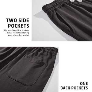 Shorts décontractés en molleton de coton de haute qualité, personnalisés, style streetwear, respirants, séchage rapide, manches courtes, taille mi-haute élastique, fabriqués au Pakistan - Product Image 4