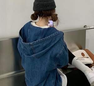 Veste en jean oversize pour homme de haute qualité, style vintage, avec poche avant et col montant, idéale pour l'hiver – Fabrication sur mesure - Product Image 2