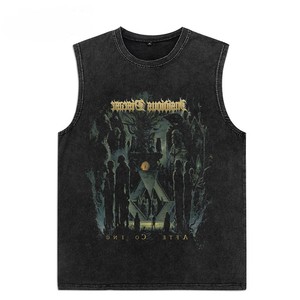 เสื้อยืดพิมพ์ลายแขนสั้นผ้าฝ้าย 100% แบบสั่งทำพิเศษ เสื้อกล้ามฟิตเนสวินเทจทรงหลวมขนาดใหญ่สำหรับผู้ชาย - Product Image 1