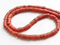 Perles de corail rouge italien certifié, lisses, forme Heishe, type pièce de monnaie, brin de 16 pouces, 4-5 mm, pour la fabrication de bijoux en gros et le bricolage