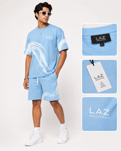 ชุดเสื้อยืดสีเบจ กางเกงขาสั้นสีน้ำตาล แบรนด์ LAZ INDUSTRIES สำหรับผู้ชาย คอกลม พิมพ์ลายดิจิทัล ผ้าถัก ระบายอากาศได้ดี ผ้าฝ้าย เหมาะสำหรับใส่ลำลองในฤดูร้อน - Product Image 6