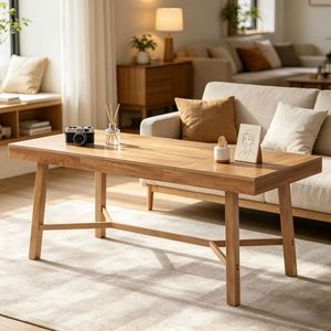 Scrivania Direzionale in Stile Rustico, Tavolo per Computer Lucido, Arredo Ufficio Durevole e Regolabile per Appartamenti - Product Image 1
