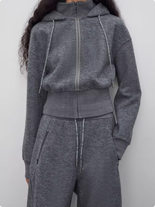 Women's Casual 2pcs Sweatsuit Set Joggers Winter <b>Wool</b> BlendTracksuitCrewNeckSpring Collect Hoodie Set Custom EnsembleSweat-shirt - Product Image 3