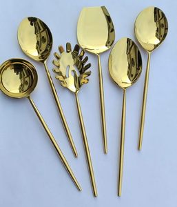 Ensemble d'ustensiles de service en acier inoxydable 304 poli miroir, compatible lave-vaisselle, vaisselle moderne pour la maison, les restaurants et la restauration - Product Image 1