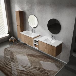 Mobile Bagno Sospeso da 84 Pollici con Lavabo e Ante a Chiusura Ammortizzata 00112IMO 00636IMOx2 0612GWH - Combinazione di Mobili per Bagno - Product Image 5