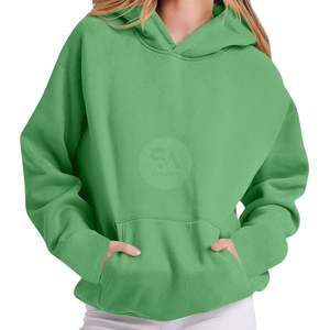Sudadera con Capucha Oversize Verde Invierno para Mujer, Manga Larga, Venta al por Mayor, Transpirable, de Algodón Grueso, para Gimnasio y Fitness, OEM ODM - Product Image 1