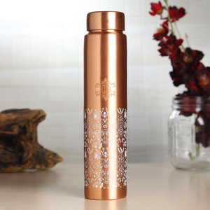 Botella de agua para el cuidado de la salud hecha de cobre puro, botella de cobre al por mayor, botella de metal, India - Product Image 3