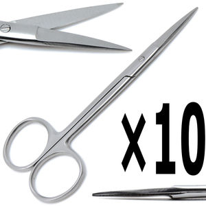 กรรไกรตัดเยื่อไอริสแบบตรง 4.5 นิ้ว สำหรับงานทันตกรรมและสัตวแพทย์ จำนวน 10 ชิ้น - Product Image 1