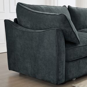 Divano LSF in Velluto Grigio per Soggiorno - Product Image 6