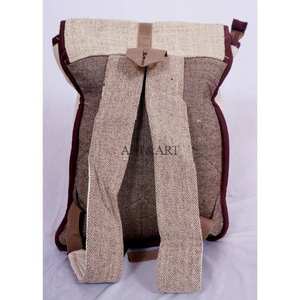 กระเป๋าเป้สะพายหลังรักษ์โลก ทำจากวัสดุป่านออร์แกนิกและผ้าฝ้ายธรรมชาติ พร้อมตัวล็อคและซิปสำหรับการเดินทาง - Product Image 3