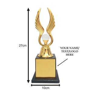 Personalized Decorative Wings <b>Trophy</b> with Crystal Ball Customised Gold-Plated Metal Award Modern Design Portable - Product Image 3