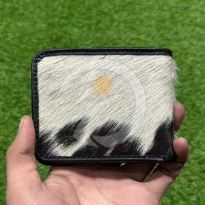 Top Quality Cowhide Hair <b>Wallet</b> Mens Handmade Pocket Card <b>Holder</b> With Authentic Natural Fur Texture - Product Image 2