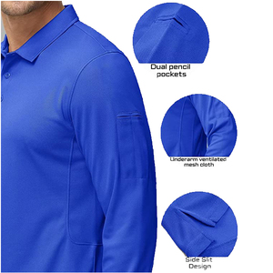 Cotton Polyester Men's Polo <b>Shirt</b> Turn Down <b>Collar</b> Block Color Full Sleeve Slim Fit Polo <b>T</b> <b>Shirt</b> With OEM Service High Demanding - Product Image 3