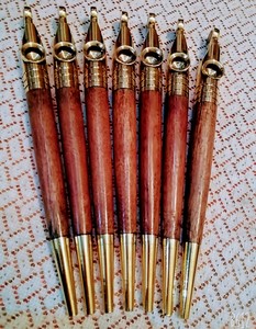 Ensemble de pipes à fumer en bois faites à la main, polies, forme naturelle, style rustique, objets d'art de collection, pipes Medwakh avec embouts en métal doré - Product Image 4