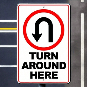 CIFbuy Panneau de signalisation routière vintage en métal en forme de U, Décoration murale créative et originale pour la maison et le garage (TikTok pour Temu Pick) - Product Image 2