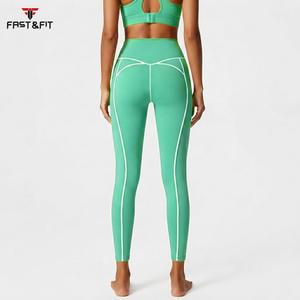 Leggings de Yoga para Mujer al por Mayor de Alta Calidad, Tejidos en Spandex/Nylon, Transpirables, Sin Costuras, Estilo Urbano, Cintura Alta, Largo hasta el Tobillo - Product Image 2