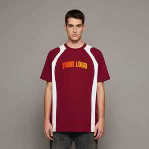 Nouveau T-shirt Homme Ample 100% Coton Personnalisé Bicolore Uni Coupe Oversize 2026 avec Impression Numérique Personnalisée Logo Streetwear - Product Image 4