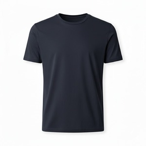 T-shirt à manches courtes pour homme, bleu marine, col rond, coupe classique, tissu jersey à séchage rapide, style décontracté - Product Image 4
