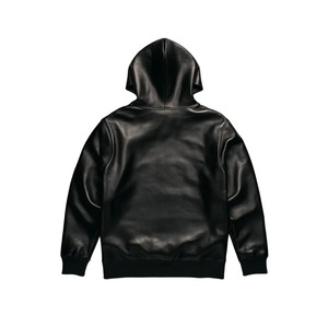 Veste à capuche en cuir véritable noir pour homme, coupe décontractée, coupe régulière, imperméable, respirante, réversible, pour l'hiver - Product Image 4