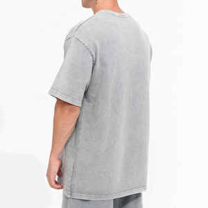 เสื้อยืดโอเวอร์ไซส์วินเทจสำหรับผู้ชาย แบบขายส่ง ผ้าฝ้ายล้วน ซักย้อมสีแบบแอซิดวอช สามารถสั่งทำได้ พร้อมสกรีนโลโก้ตามต้องการ - Product Image 3
