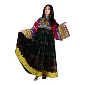 Vintage Boho Traditional Women's Clothing Handmade Embroidered Custom Sizes Wholesale Afghani Casual <b>Dresses</b> - Product Image 1