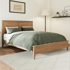 Cama de Madera Sólida de Diseño de Alta Calidad, Muebles de Lujo con Cabecera, Tamaño King, Hecha a Mano - Product Image 1