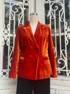 Luxury Silk Velvet <b>Jacket</b>/Coat/Vest for <b>Women</b> and Men, Silk Velvet Blazer in Custom Sizes and Colors Handmade in Vietnam. - Product Image 2
