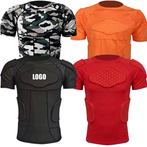 Custom Mens Padded <b>Compression</b> <b>Shirt</b> Football Soccer Protective Chest Rib Guard Sports Base Layer Top Quick Dry Training Tee - Product Image 1