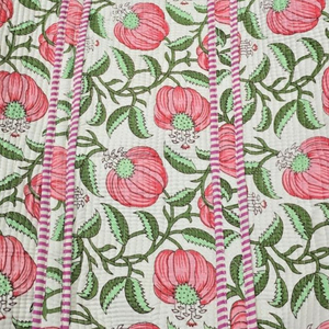 Sac fourre-tout en coton à motif floral pêche, style voyage et shopping, ouverture supérieure, sac de courses polyvalent et durable pour toutes les saisons - Product Image 6