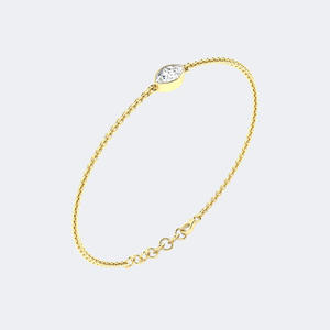 0.50CTW Marquise Cut Diamond Station Bracelet Bezel Set <b>Solid</b> <b>Gold</b> Elegant Link Chain Jewelry Minimalist Gift for Women - Product Image 4