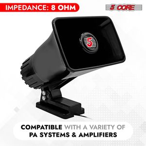 5-Core per interni/esterni portatile PA Horn altoparlante 6X4 pollici ad alto volume regolabile staffa di montaggio per 8 ohm 50 watt Max - Product Image 3