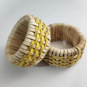 Hot Hand Woven Natural Rattan Grass Napkin Ring Napkin Ring For <b>Table</b> Decor And Weddings At Wholesale Price - Product Image 3