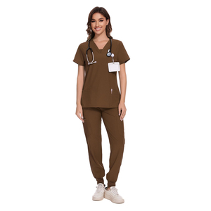 Unisex <b>Doctor</b> Medical Scrub Uniform <b>Set</b> Oxford Fabric Stretch Nurses Workwear Scrubs with Customized Color & Logo - Product Image 1