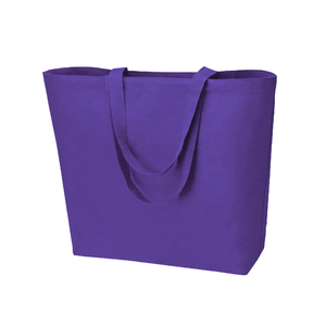 Custom Logo Printed Breathable <b>Canvas</b> Bag 100% Cotton Heavy Duty <b>Large</b> Shopping Shoulder Pocket Zipper Closure - Product Image 4