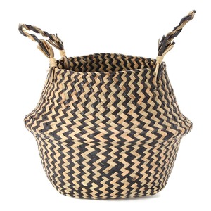 Seagrass laundry organizer handwoven sea grass <b>belly</b> <b>baskets</b> woven straw <b>basket</b> with handles - Product Image 4