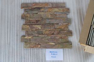 Vente flash : Panneaux en pierre d'ardoise 100 % naturelle pour extérieur, blocs de pierre d'Inde pour revêtement mural, certifiés CE, garantie 5 ans et plus - Product Image 2