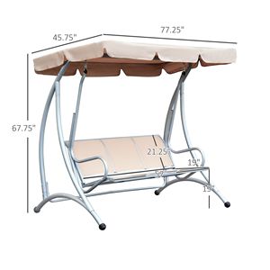 Fauteuil suspendu imperméable avec support et auvent réglable pour patio et jardin - Product Image 3