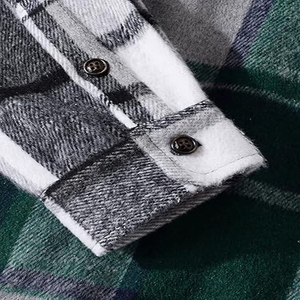 Nueva Camisa de Franela Casual de Verano con Botones, Estilo Personalizado con Logotipo, Corte Cuadrado, Manga Larga, 100% Algodón, Transpirable, de Secado Rápido, con Botones de Cuerno - Product Image 4