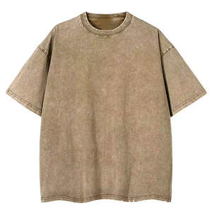 T-shirt pour homme en coton 100% de haute qualité, coupe ample, vintage, effet délavé, personnalisable. - Product Image 4