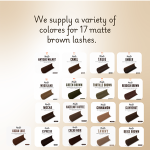 ขนตาปลอมสีน้ำตาลคลาสสิกแบบด้าน ทนทาน ผลิตด้วยมือจากเส้นใย PBT ของเกาหลี เป็นวีแกน ไม่ทดลองกับสัตว์ สำหรับต่อขนตาให้ติดทนนาน - Product Image 3