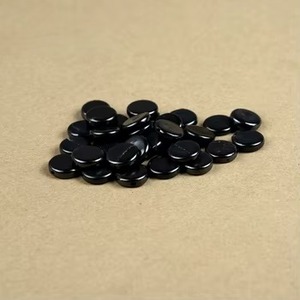 Perle ronde polie en Shungite de 0,55 po (14 mm), trou de 0,07 po (1,8 mm) - Product Image 1