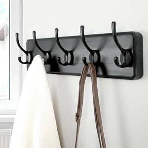 Rustic Metal Wall Mount <b>Hooks</b> Set Of 5 Anti Rust <b>Coat</b> Hangers For Clothing Storage - Product Image 2