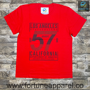 T-shirt personnalisé style universitaire – Coton rouge, streetwear décontracté - Product Image 1