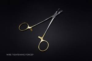Meilleur porte-aiguille/porte-suture Surgiright TC Mayo Hegar, manuel, réutilisable, en acier inoxydable, avec inserts et anneaux dorés pour la coupe - Product Image 3
