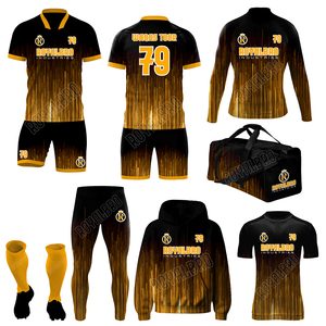 Maillot de football à séchage rapide pour hommes avec nom et numéro du joueur imprimé vêtements de football à manches courtes en gros pour adultes - Product Image 6