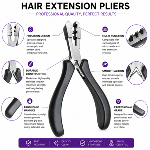 Alicate Profesional para Extensiones de Cabello, Acero Inoxidable, Herramienta para Remover Anillos Micro, Kit Multifuncional para Salón de Belleza - Product Image 4
