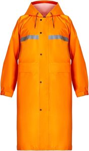 polyester coated Long Raincoat Yellow raincoat with reflector Cheap raincoat with hood Raincoat waterproof for biker - Product Image 2