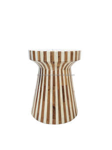 Taburete Zig Zag de 18 pulgadas de cuerno y hueso/mesa auxiliar para hogar/oficina, envío rápido - Product Image 2